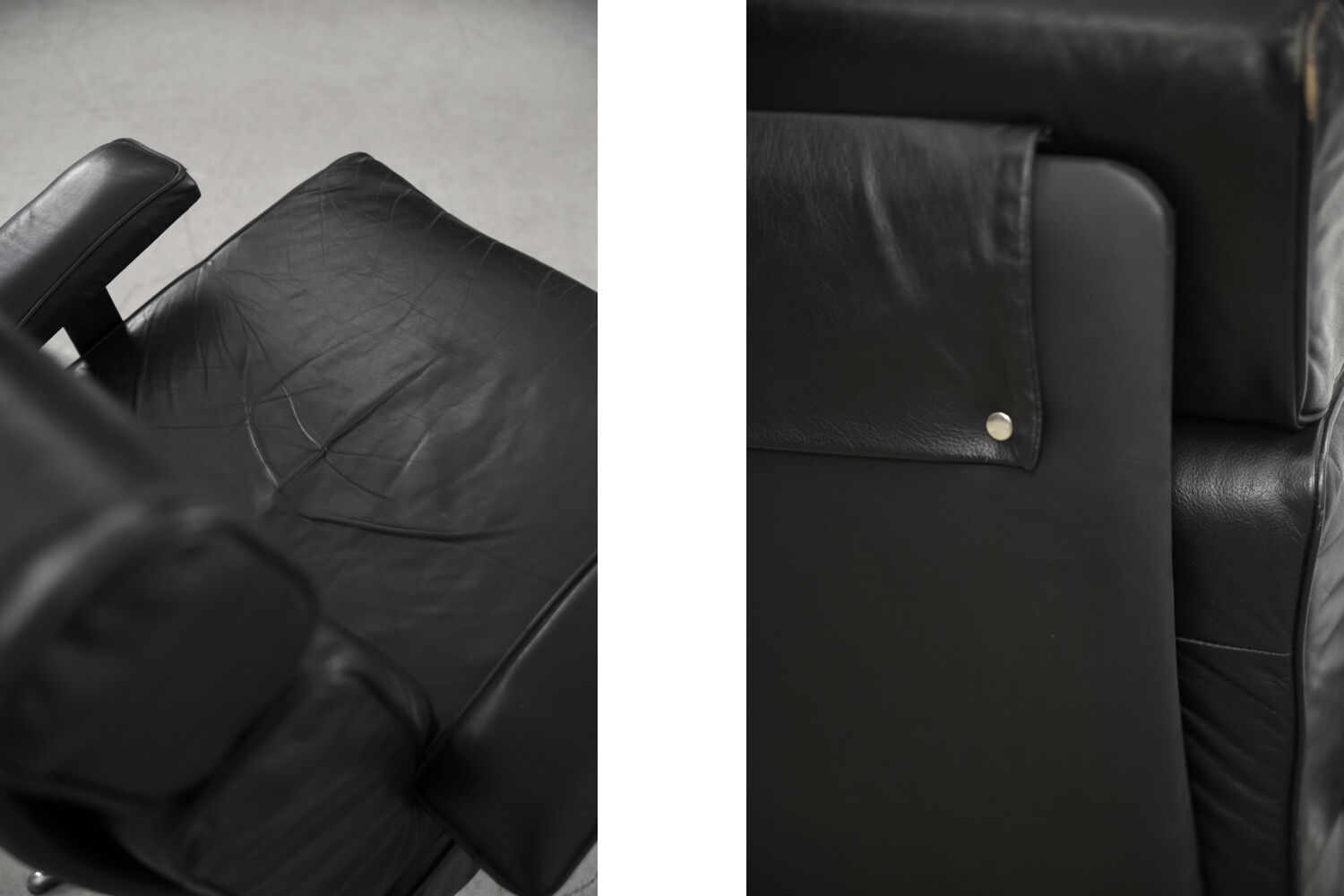 Vintage german office swivel leather easy chair, 1960s