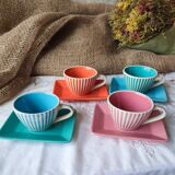 Set of 4 vintage lbvyr cups & saucers – 1970s