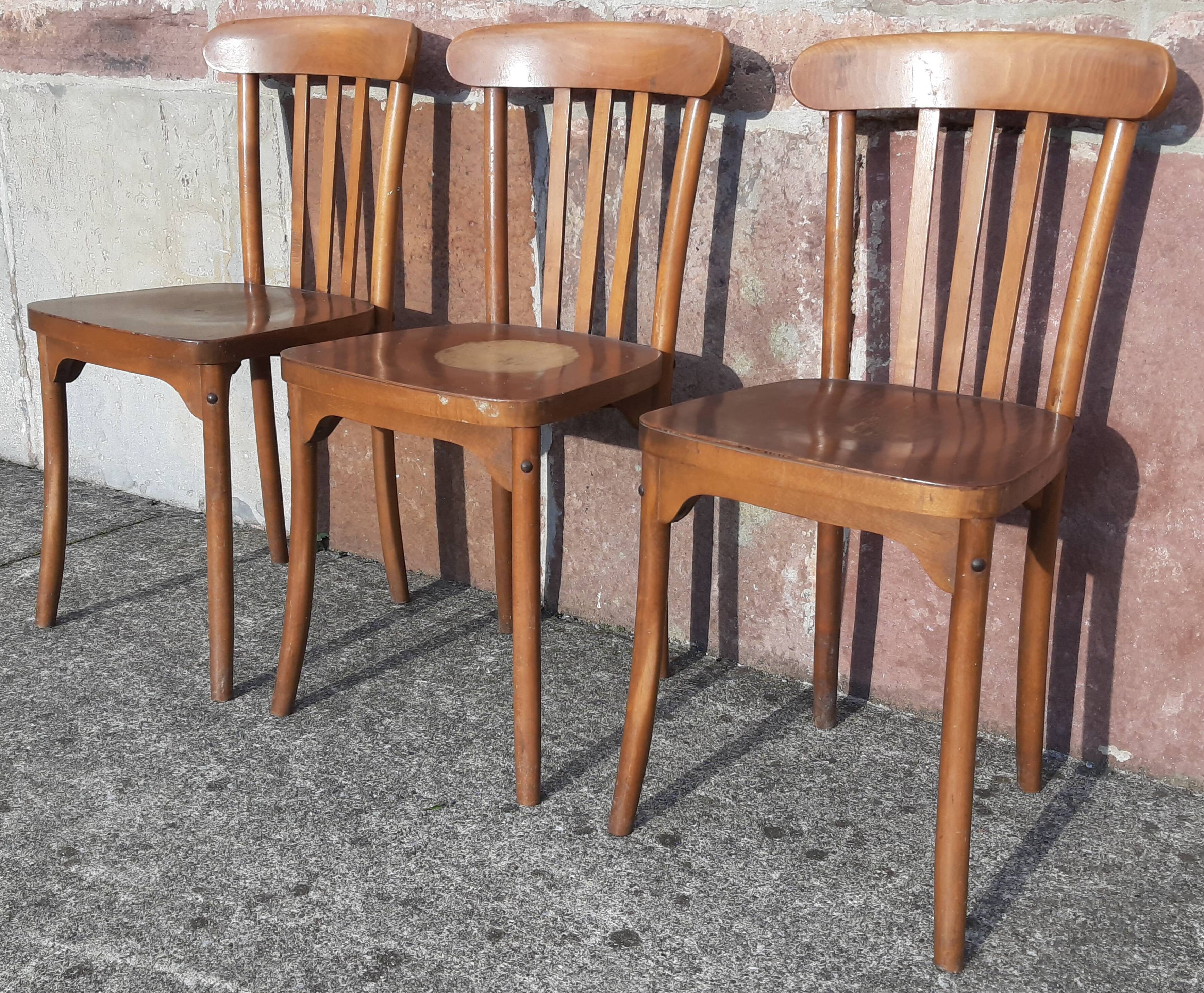 Chaises bistrot Luterma (système Monobloc, lot de 3)
