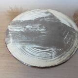 Round beveled amber pink mirror