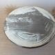 Round beveled amber pink mirror
