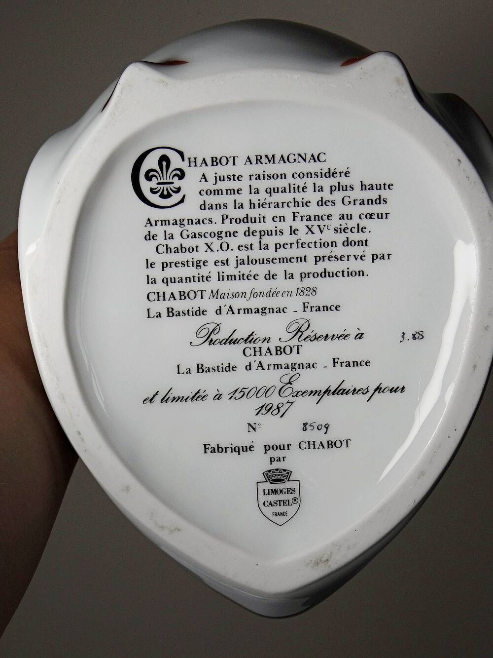 Vintage 80s Haviland Castel decanter & miniature duo from Sandoz for Chabot