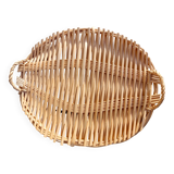 Vintage oval bamboo tray