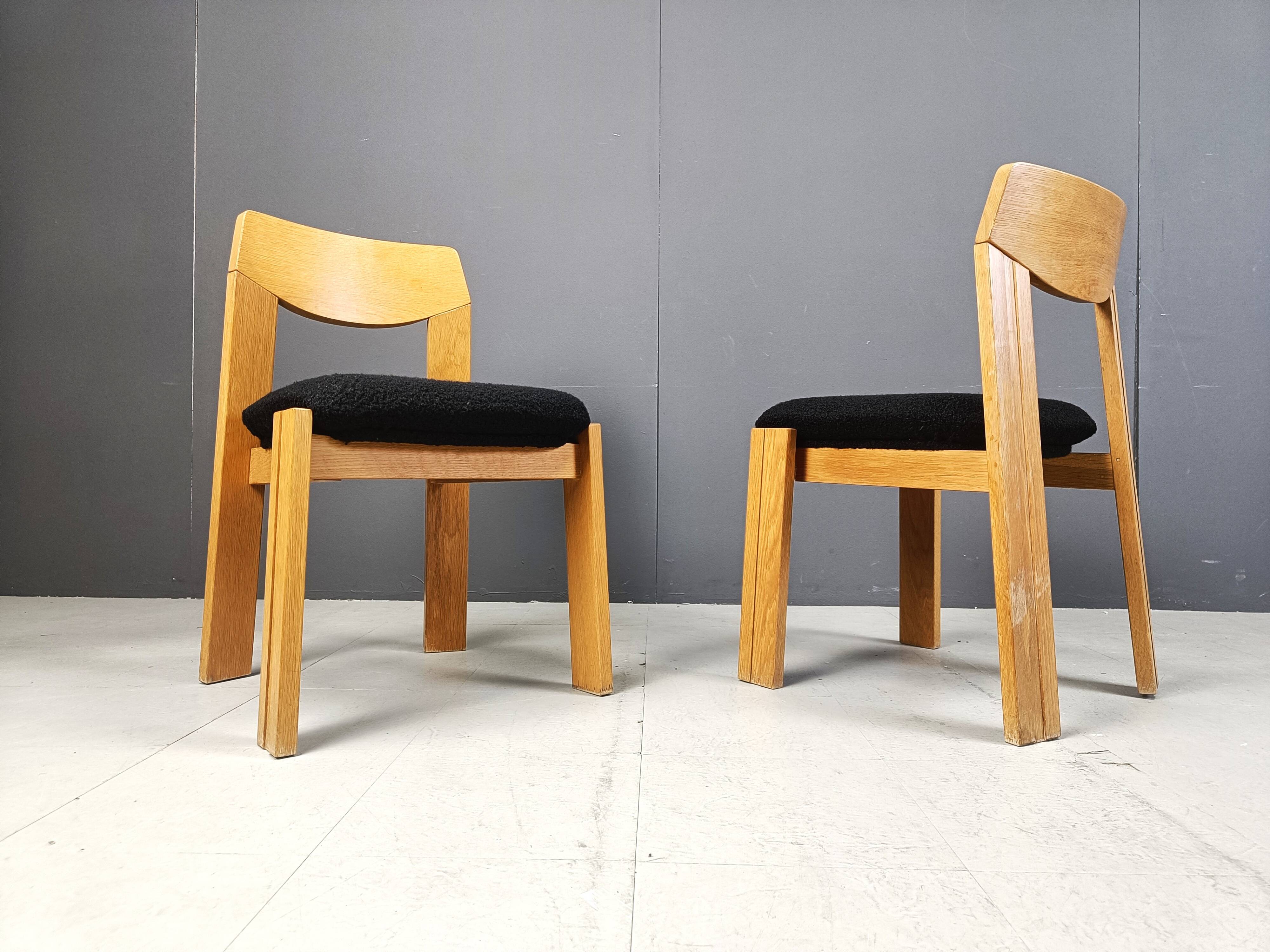 Vintage brutalist dining chairs, set of 6