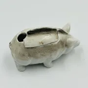 Moutardier vintage en porcelaine en forme de cochon