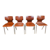 Set of 4 stackable chairs Flototto design Adam Stegner 60s vintage