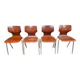 Set of 4 stackable chairs Flototto design Adam Stegner 60s vintage
