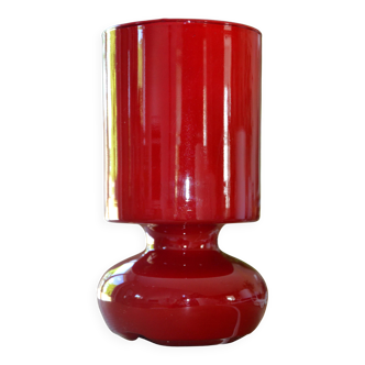 Lampe ikea vintage rouge en verre