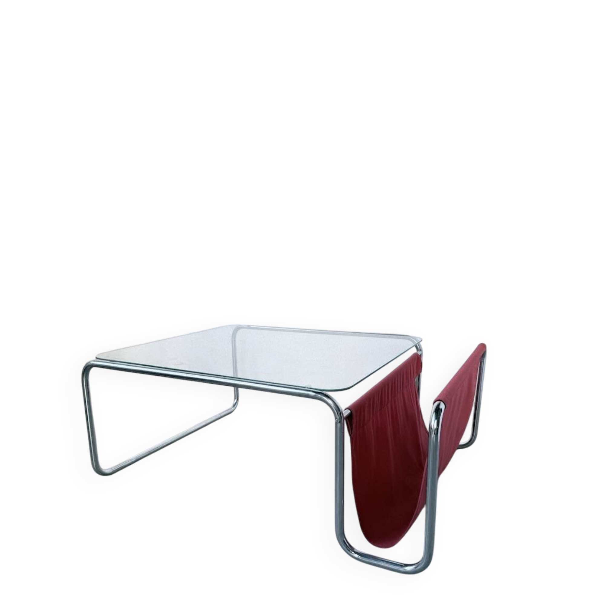 Table basse moderniste Bauhaus en acier tubulaire
