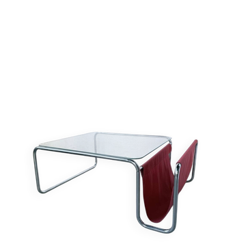 Table basse moderniste Bauhaus en acier tubulaire