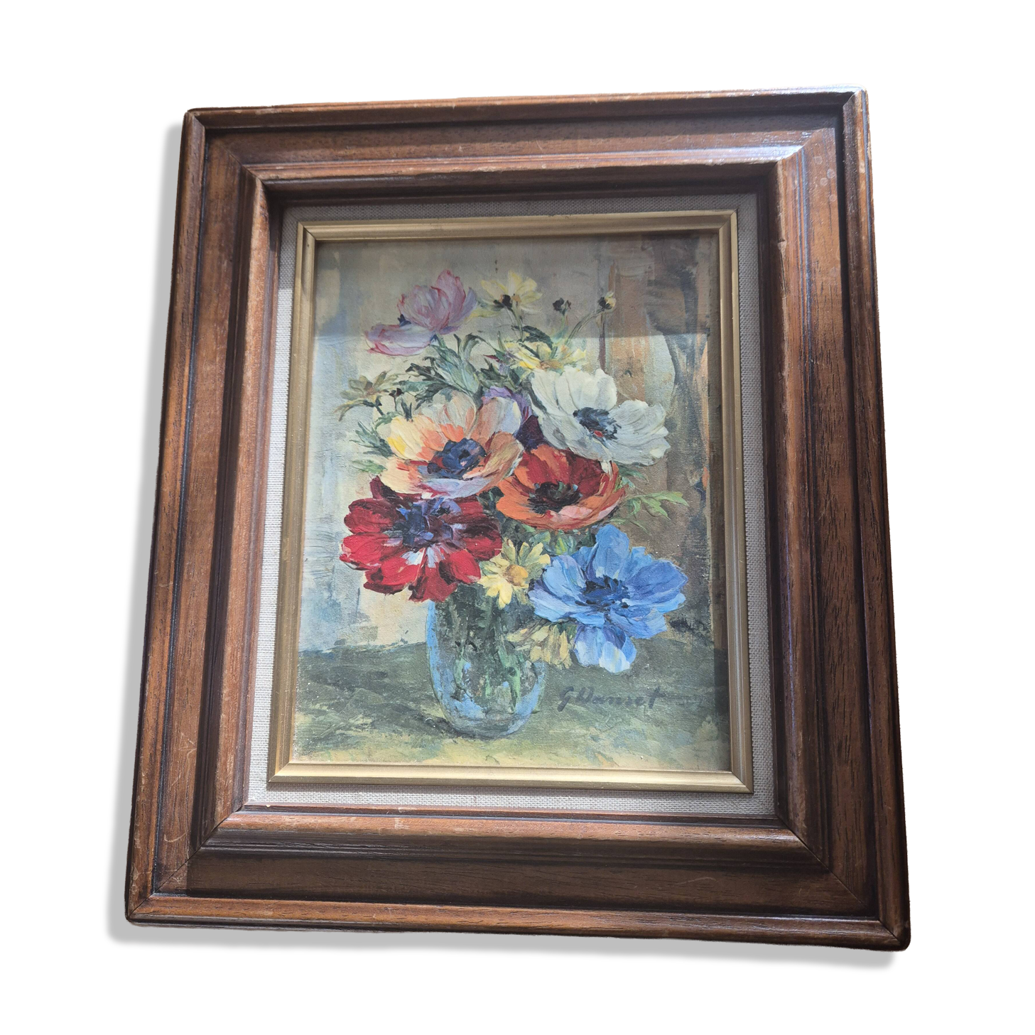 Original oil – Flower bouquet signed, Guido Hanset (1910-1992)
