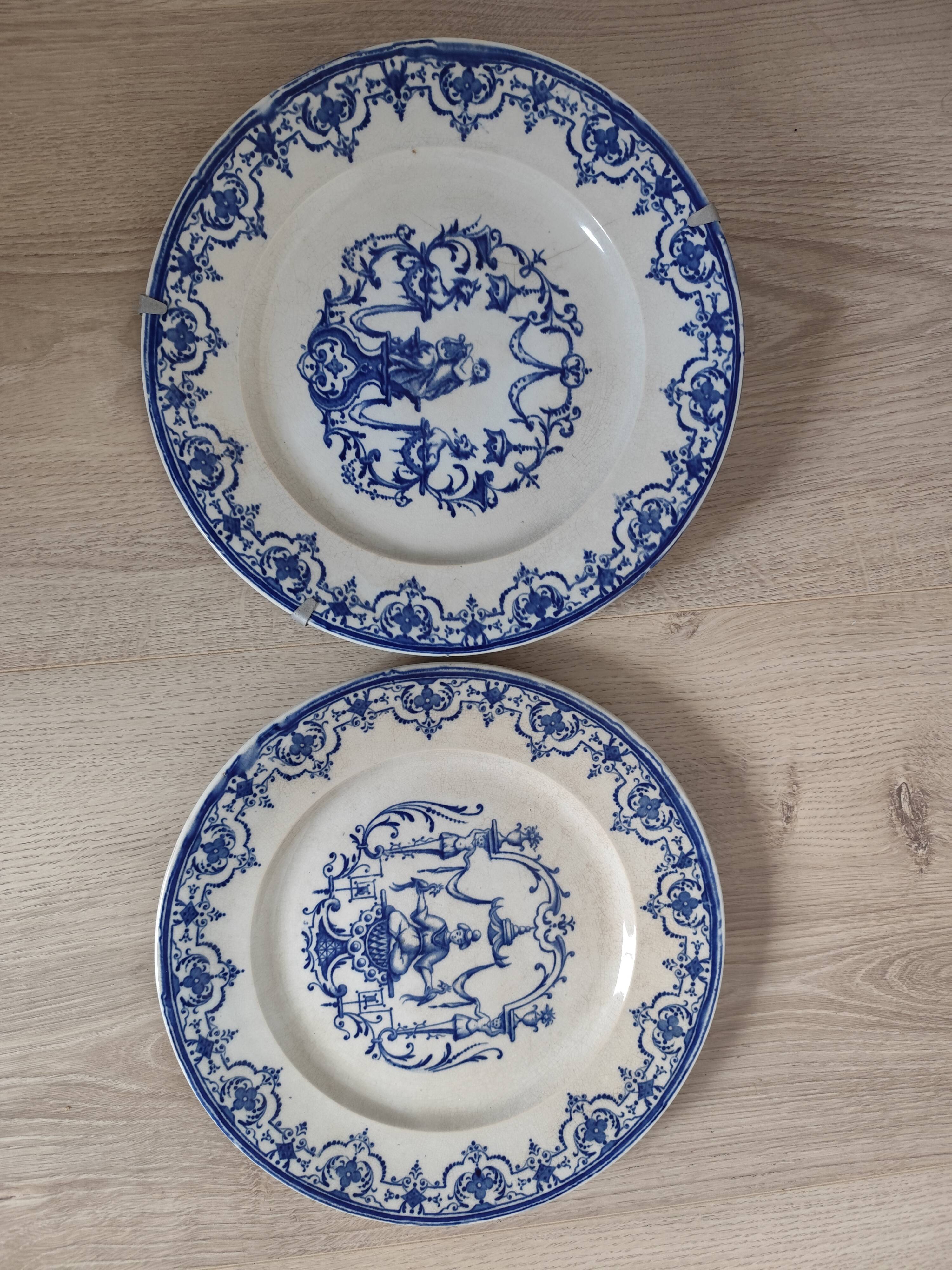 Duo d'assiettes Jules VIEILLARD & Cie XIXè Modèle Moustiers