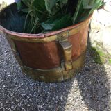 Old copper and brass pot cover 20th century