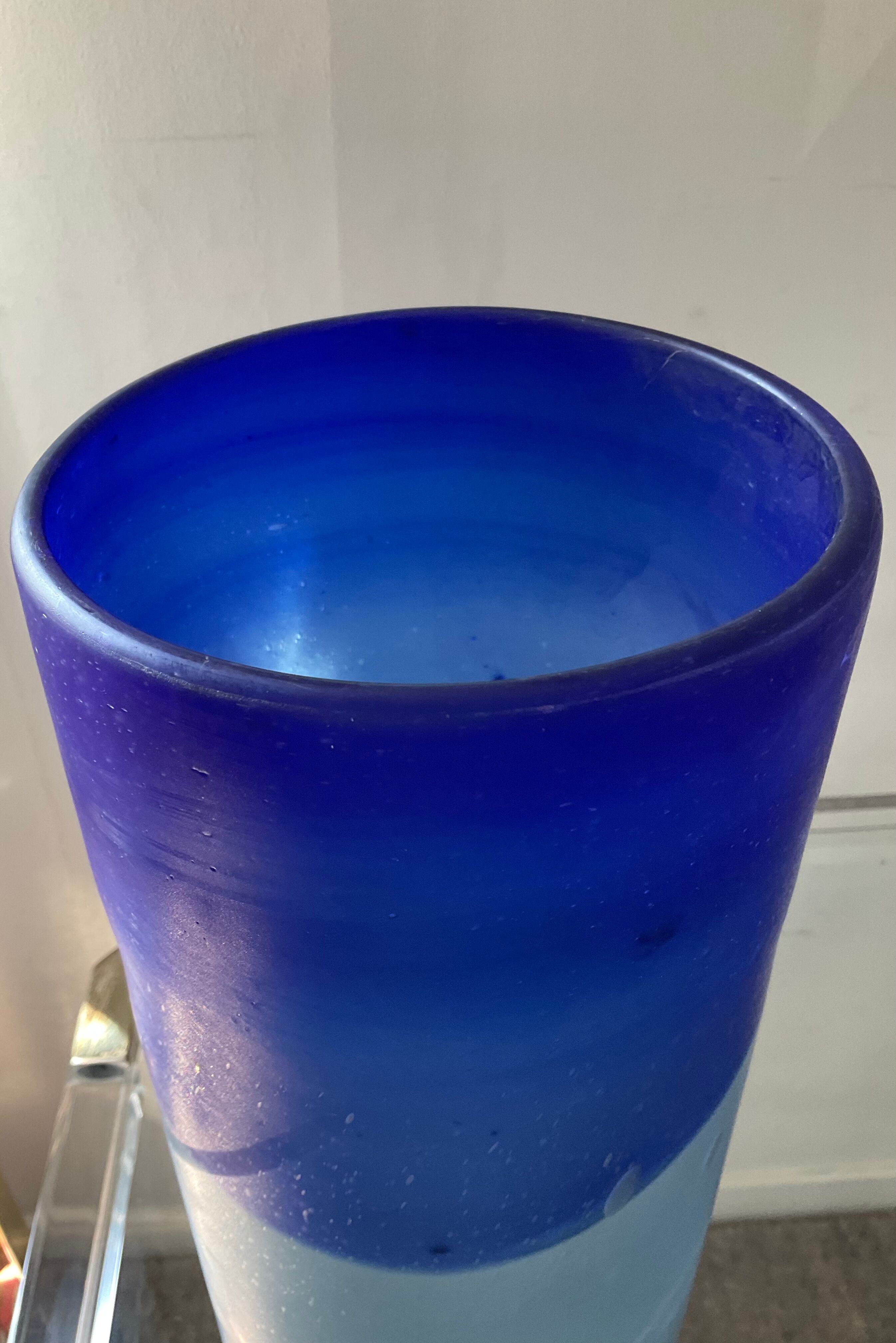 Vintage vase in two-tone glass paste