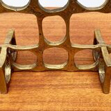 Brutalist metal candlestick from the mid-century by Heinz Goll