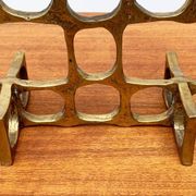 Brutalist metal candlestick from the mid-century by Heinz Goll