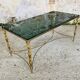 Coffee table in green marble and brass circa 50/60