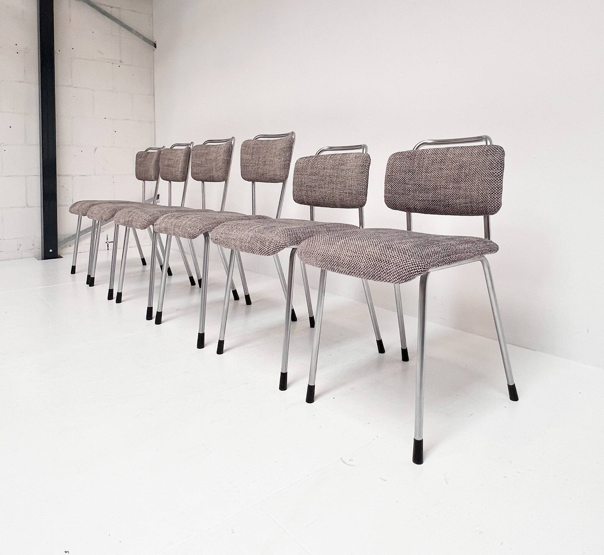 Set of 6 reupholstered chairs by Gebroeders De Wit, 1960s