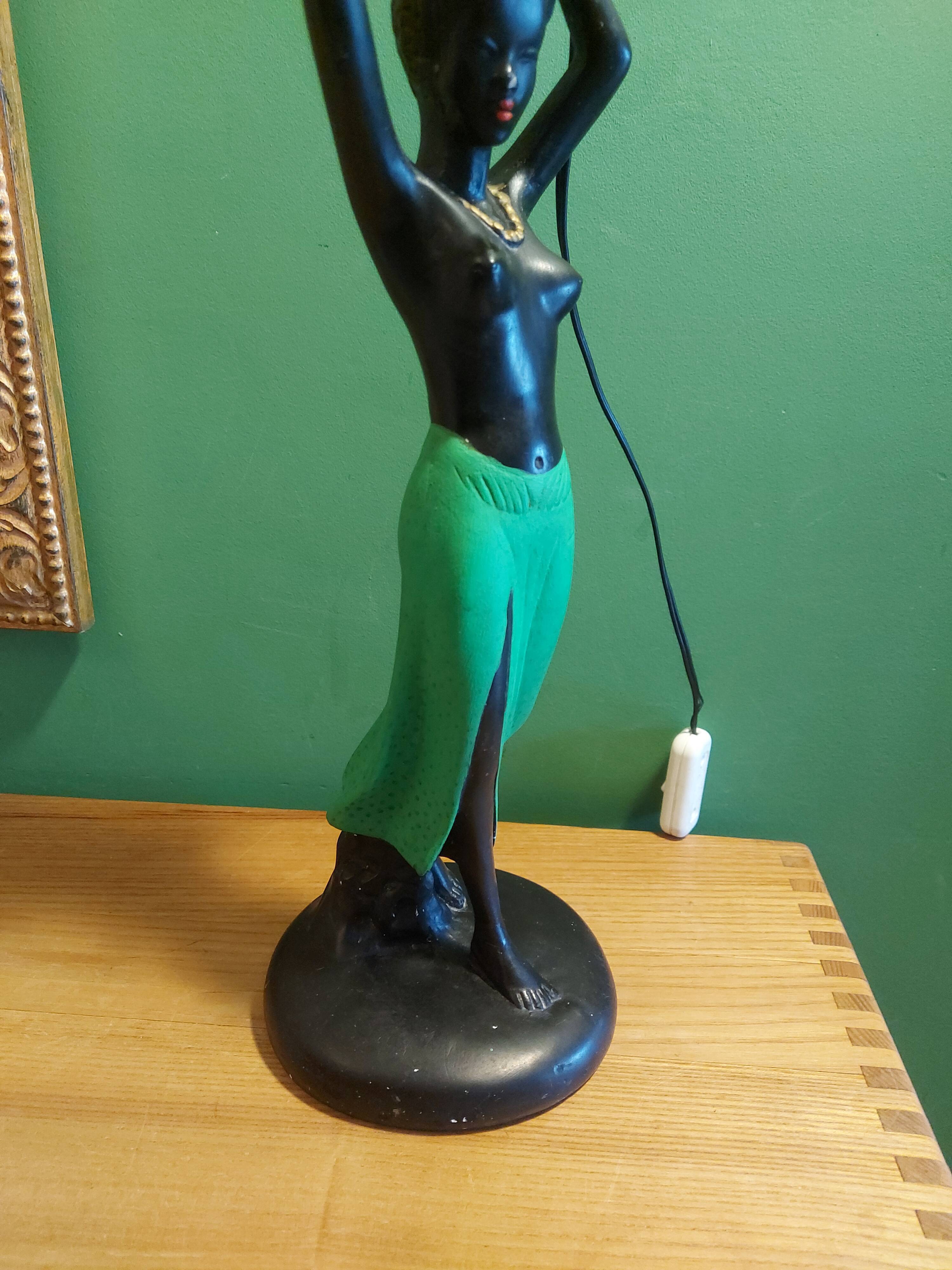 Pied de lampe africaine vintage 50's