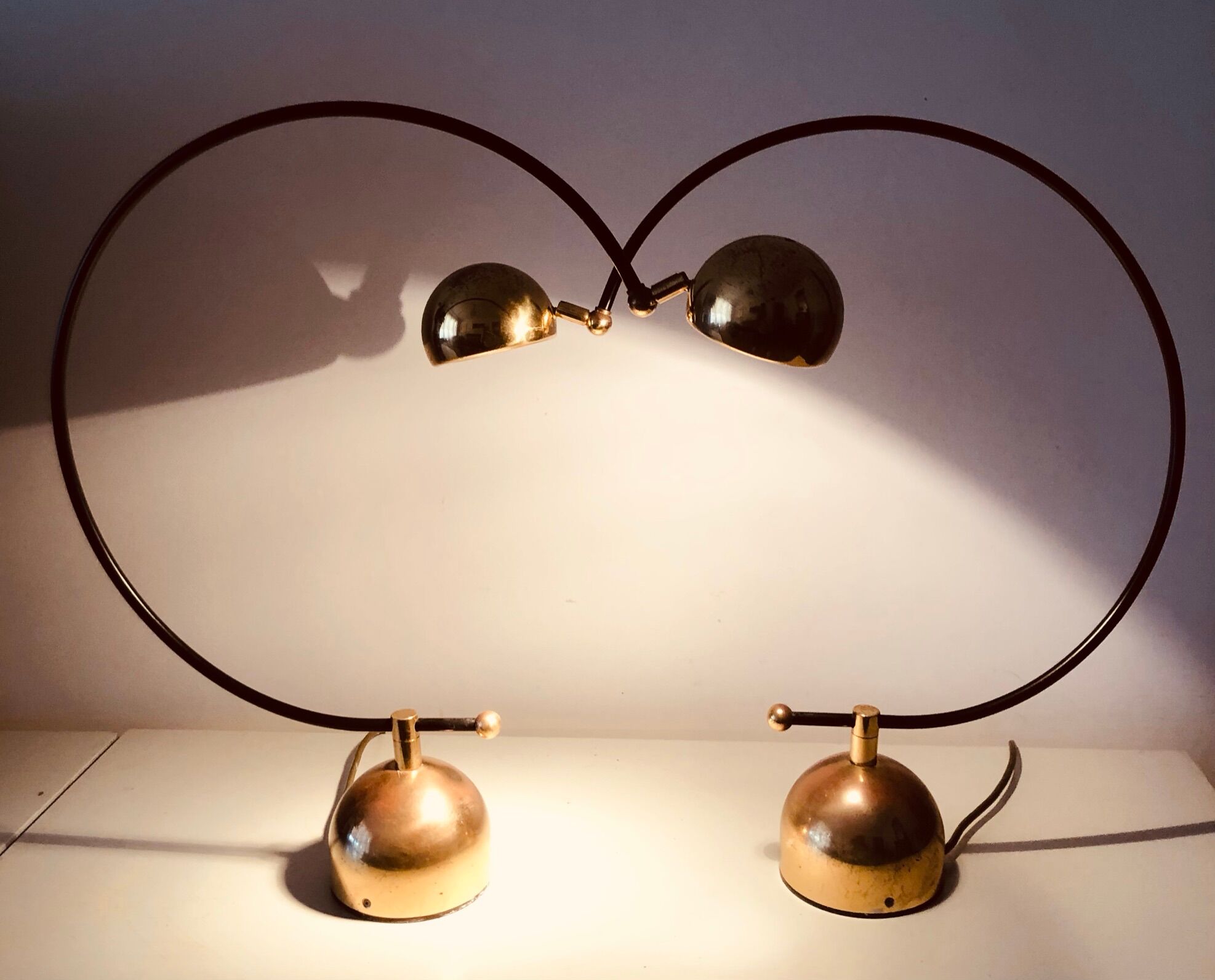 Pair of vintage German bow lamps 60s/70s