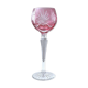 Crystal glass, coloured wine glass, pink