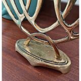 Bougeoir vintage en laiton wainberg m8534 israel menora 9
