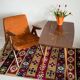 Antique mid-century coffee table, vintage, hand-painted beech wood, Germany, 1960s.