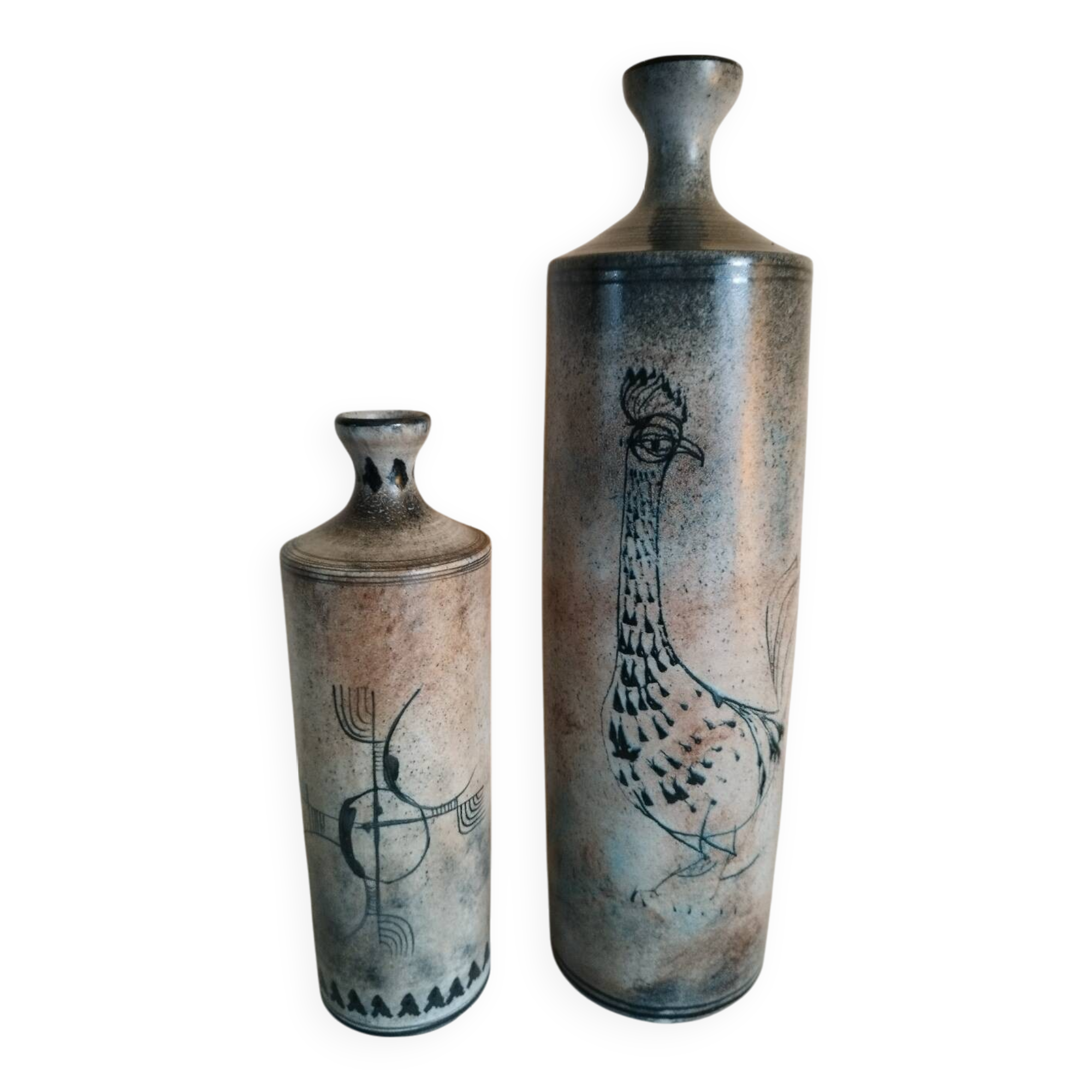 Duo de vases bouteilles en céramique Atelier Roy Montgolfier