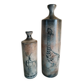 Duo de vases bouteilles en céramique Atelier Roy Montgolfier