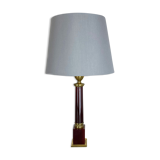 Rare Modernist Red Catalina and Brass Tube Table Light, Italy, 1960s