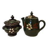 Coffee maker and pot set in Alsace stoneware