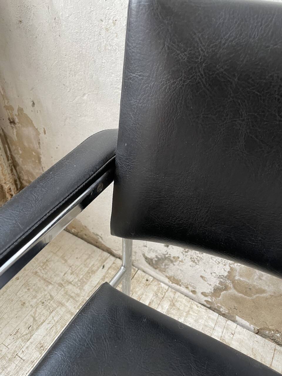 Pair of chrome office chairs