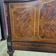 François Linke (1855-1943), marquetry veneered wooden bed in Louis XVI style