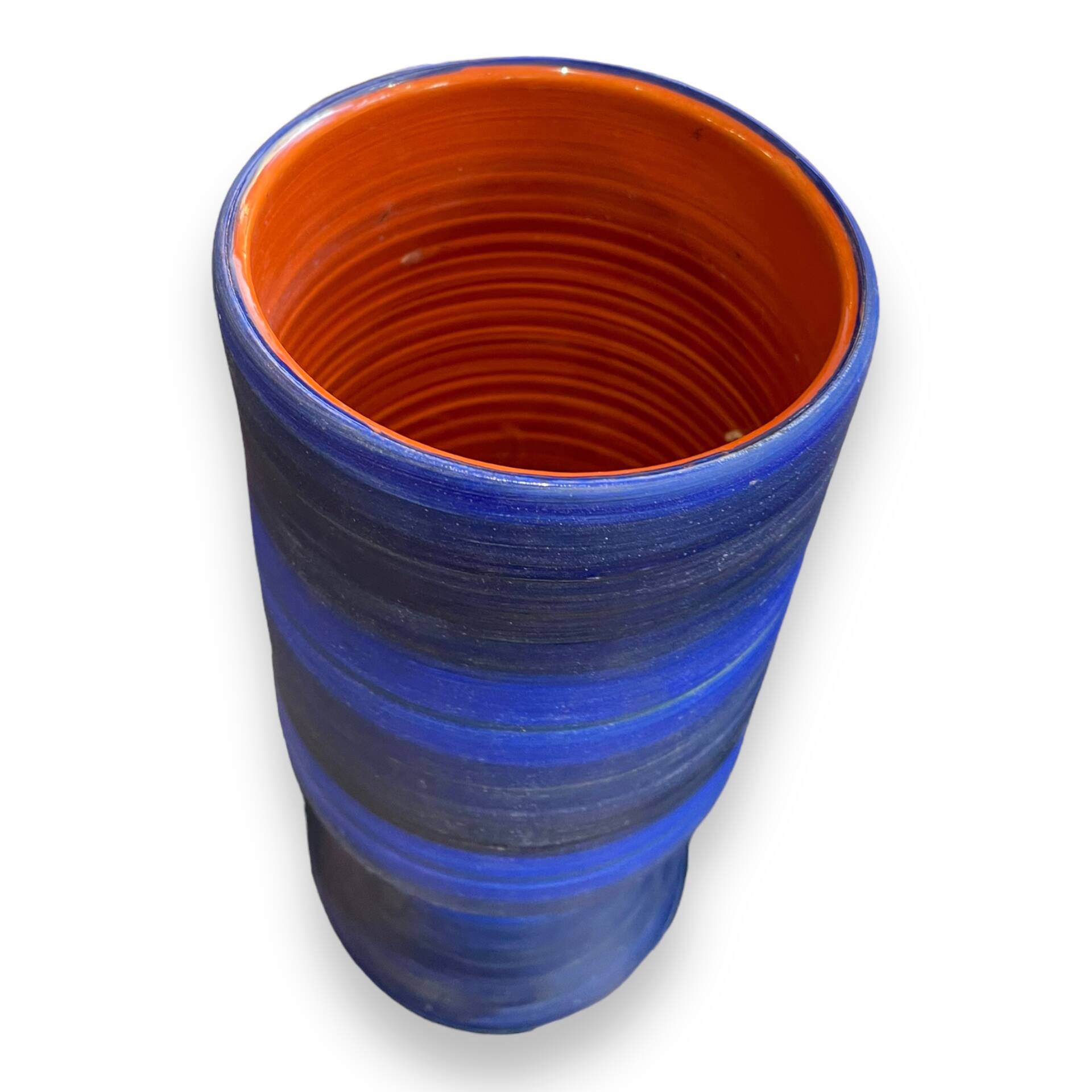 Georges Cueille Blue Vase with Rotating Decor