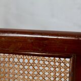 Pair of large armchairs. Wood and cane. Circa 1960