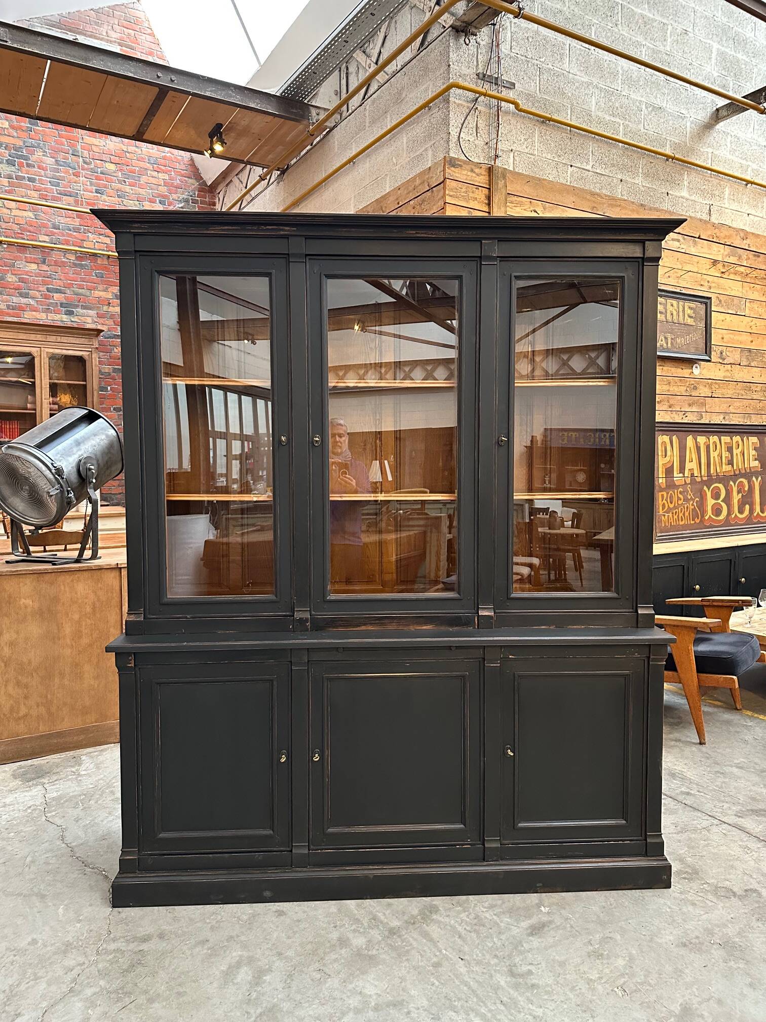 80s patinated bookcase