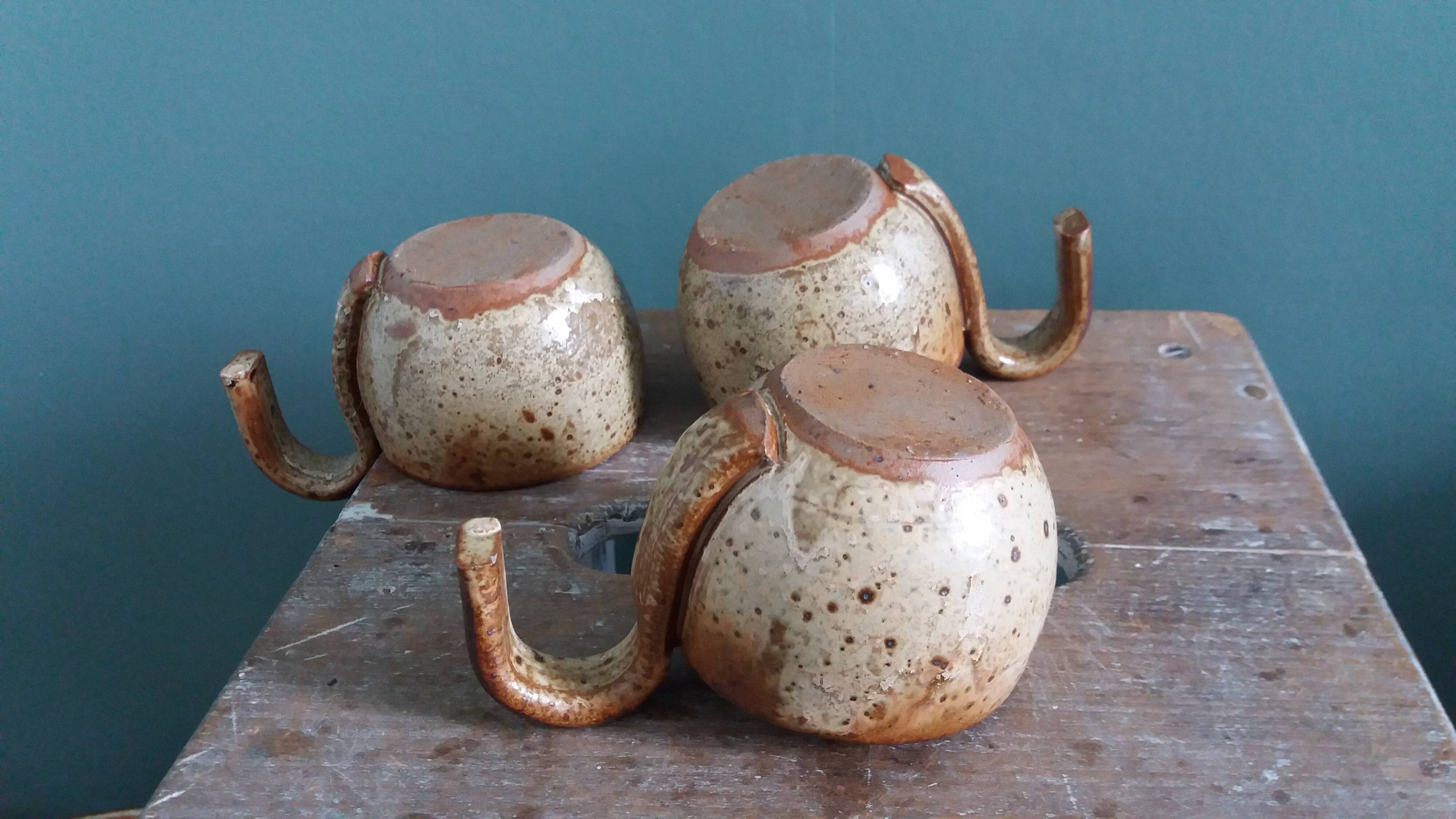 Sangria or punch cups in stoneware from Puisaye, Jean-Pierre Prud’homme