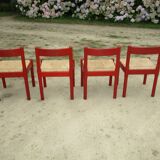 Quatre chaises Carimate par Vico Magistretti édition Cassina