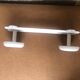 Old Wall Coat Rack x2 Vintage White Metal #A699