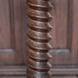 Vintage column, press screw column, wooden saddle, turned wooden foot