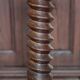 Vintage column, press screw column, wooden saddle, turned wooden foot