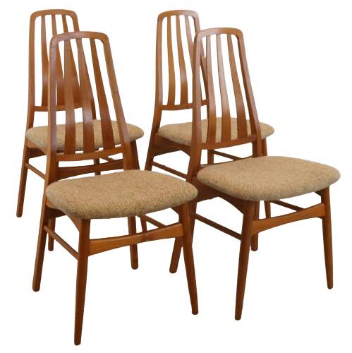 Set van 4 teak deense Vamdrup eetkamerstoelen 'Rudbol'