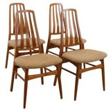 Set van 4 teak deense Vamdrup eetkamerstoelen 'Rudbol'