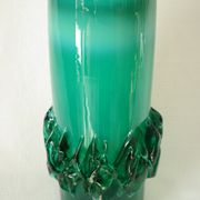 Vintage green blown glass vase, Poland