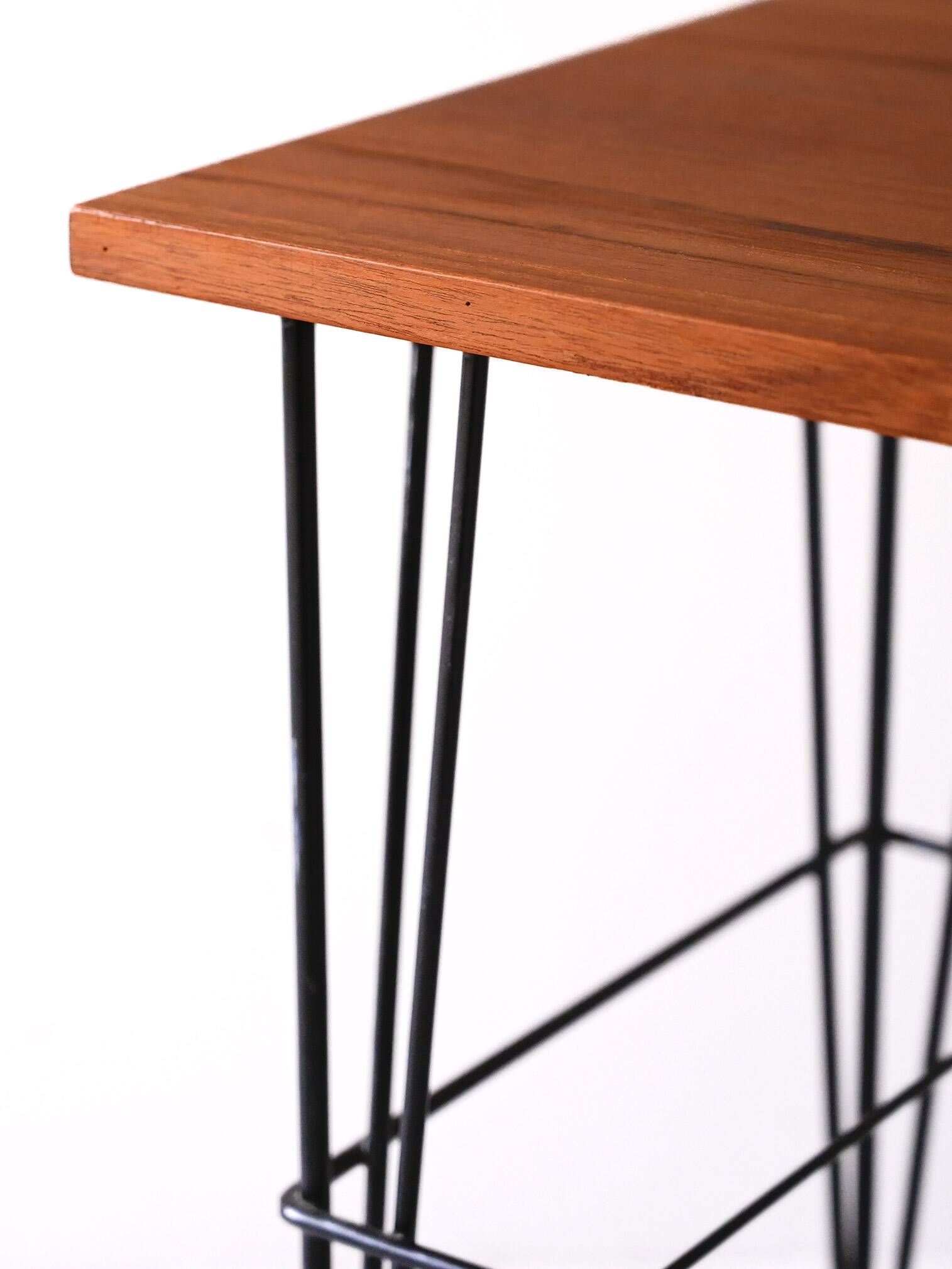 Vintage Scandinavian nightstand in wood and metal