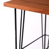Vintage Scandinavian nightstand in wood and metal