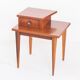 Vintage bedside table. Varnished wood. France, 1960s.