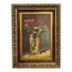 Ancient Oil Painting Still Life Flower Bouquet 20th Century