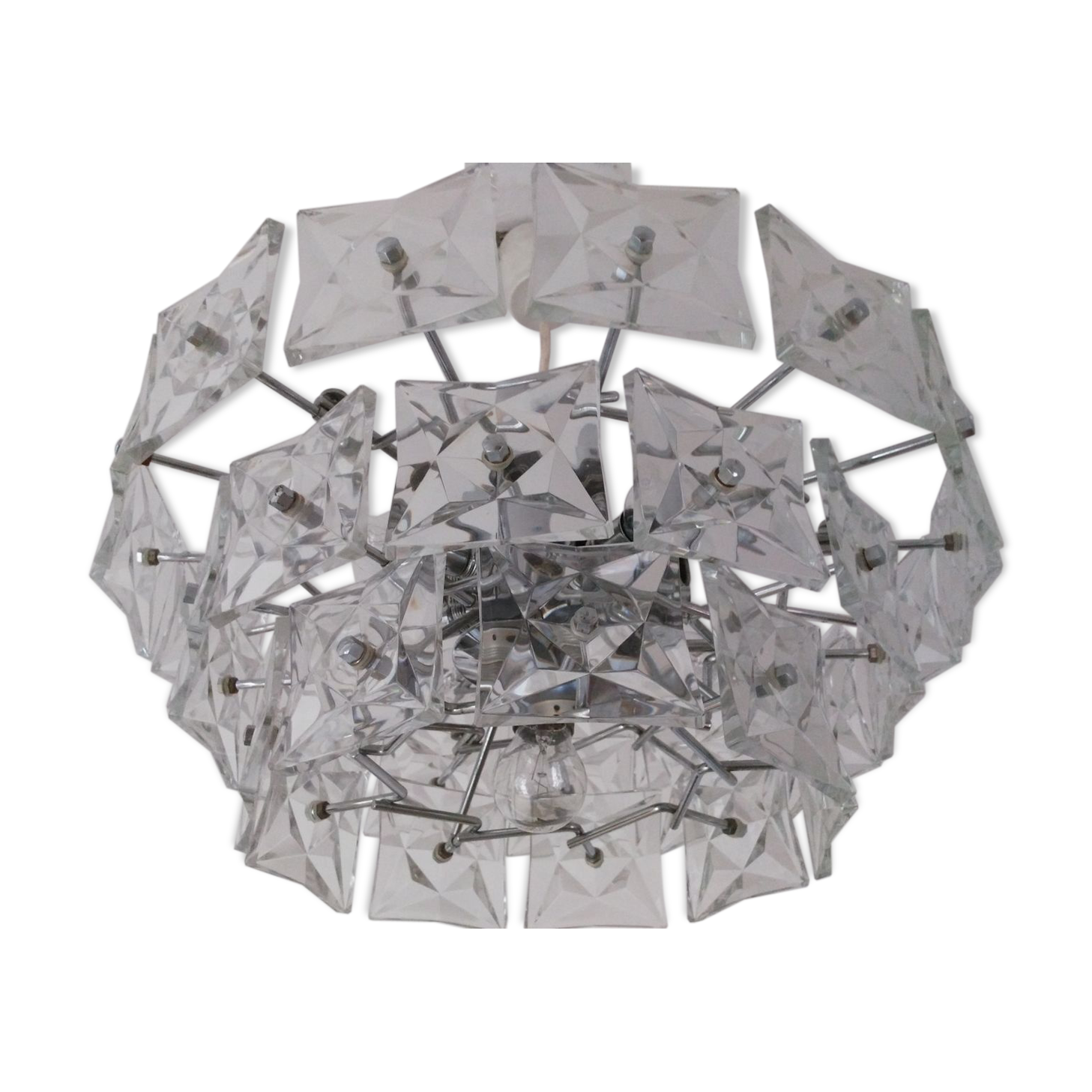 Lustre vintage en verre 1970s