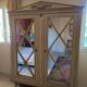 2-door patinated mirrored wardrobe